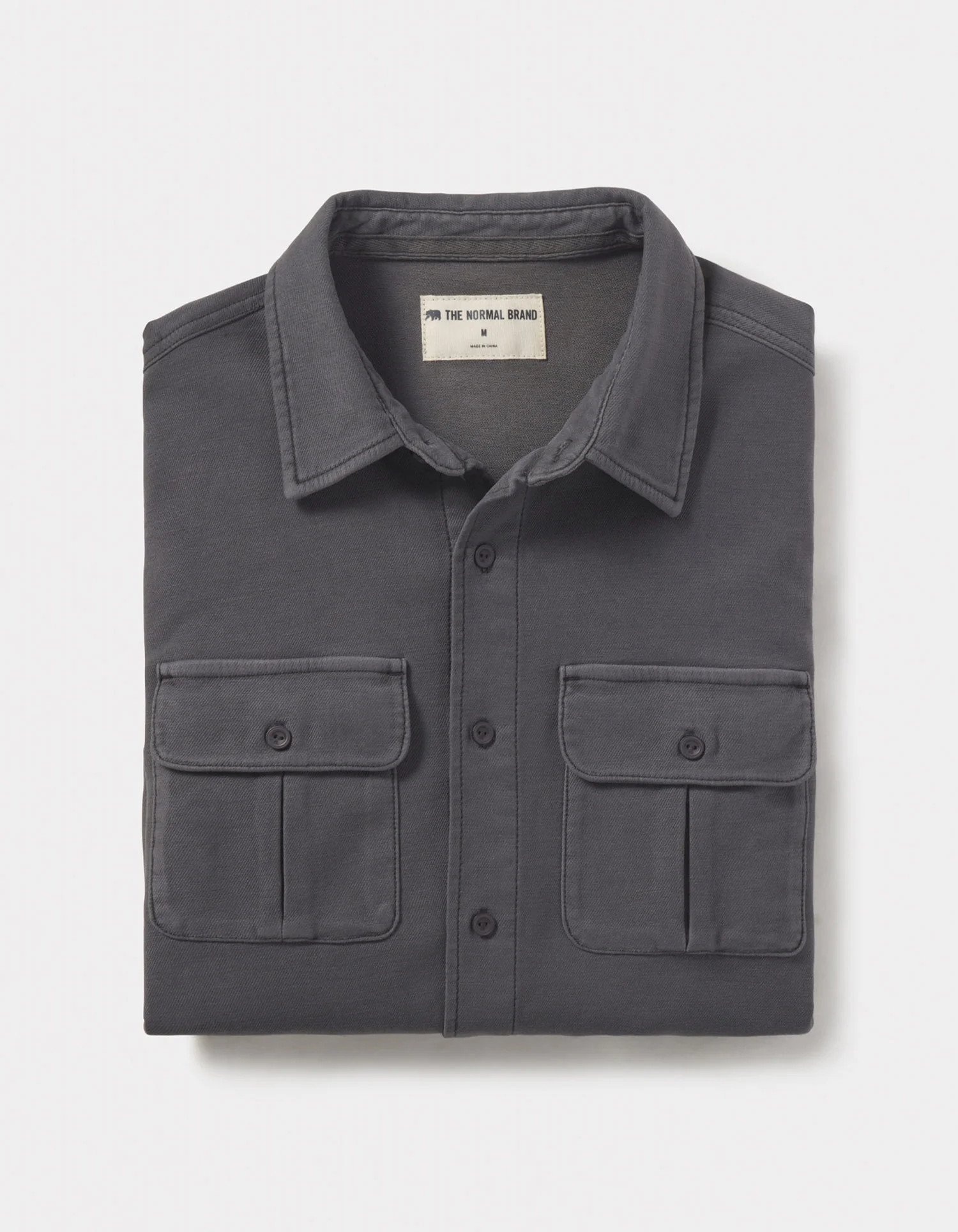 Comfort Terry Shirt Jacket in Steel | The Normal Brand