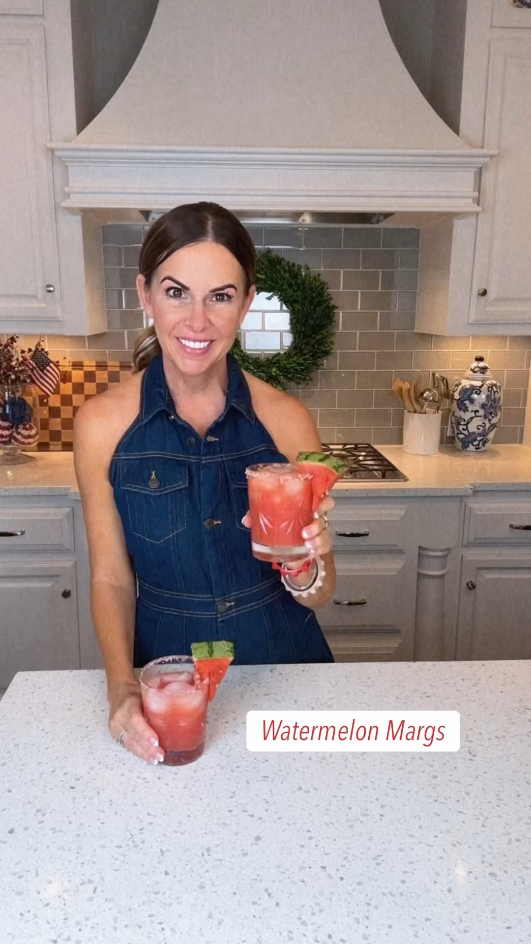 Watermelon margs just feel right for Cinco de Mayo and all summer long 🍉🌮✨

I use pure watermelon juice by blending fresh slices and straining. You can absolutely use store bought juice, I like the Simply brand. Don’t skip the Tajín for that sweet + spicy kick!

These are a healthy-ish cocktail that still feels fun and festive 🍹

Watermelon Margs
6 oz watermelon juice
2 oz tequila
2 oz lime juice
1 oz triple sec
1 oz simple syrup
Watermelon slices
Tajín

#LTKMothersDay #LTKfoodie #LTKOver40