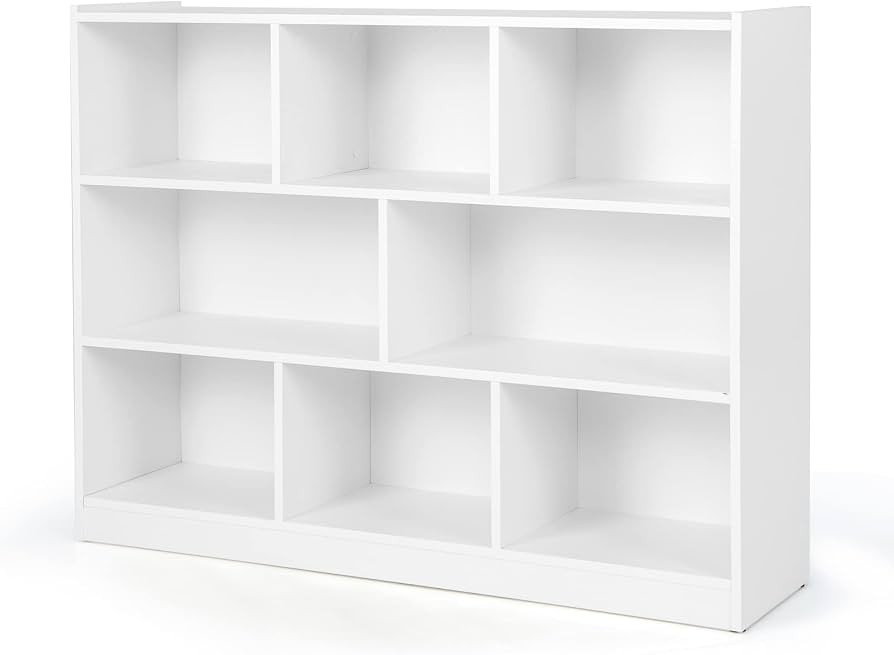 Tangkula 8-Cube Bookcase, Wood 3 Tier Open Storage Bookshelf, Modern Multipurpose Display Cabinet... | Amazon (US)