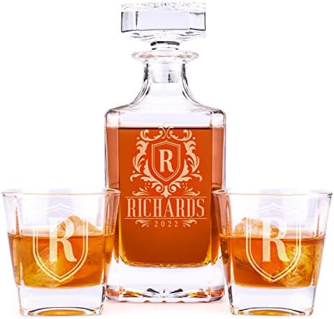Personalized 3 PC Whiskey Decanter Set - 5 Design Options - Limited Edition Custom Liquor 25 oz, ... | Amazon (US)