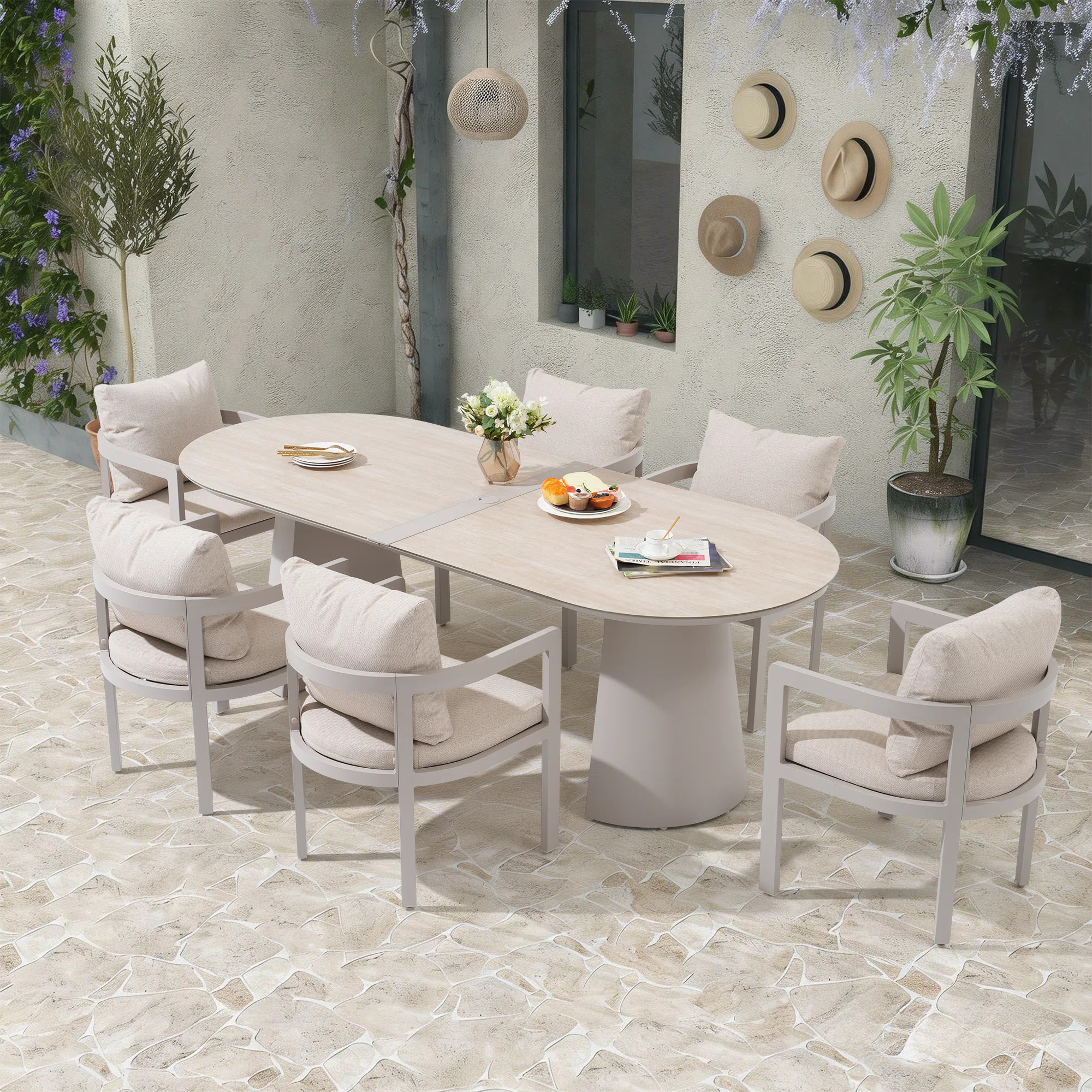 7- Piece Outdoor Dining Set With Cushions | Wayfair North America