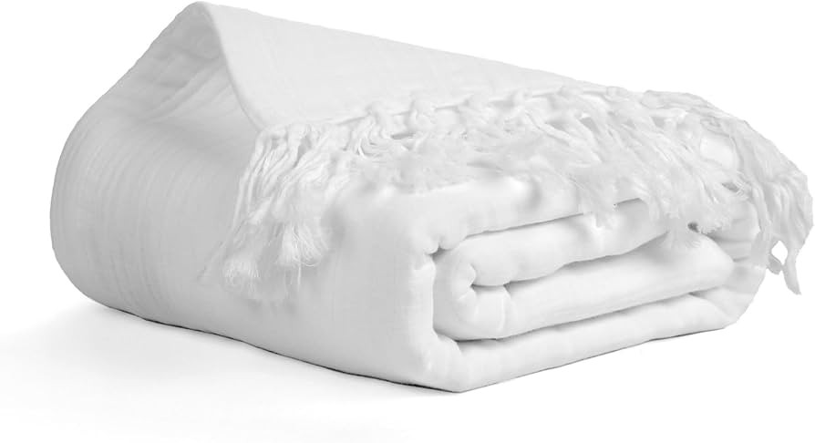 Salt Earth 100% Cotton Muslin Throw Blanket, Gauze Blanket 50"X60" Throw with Tassel 4 Layered fo... | Amazon (US)