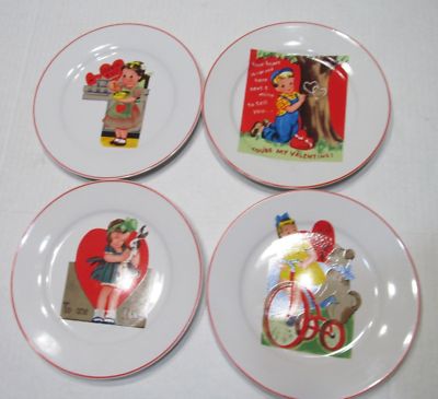 Rosanna Valentine 8" plates Retro-vintage design Graphics intact  Set of 4 | eBay US