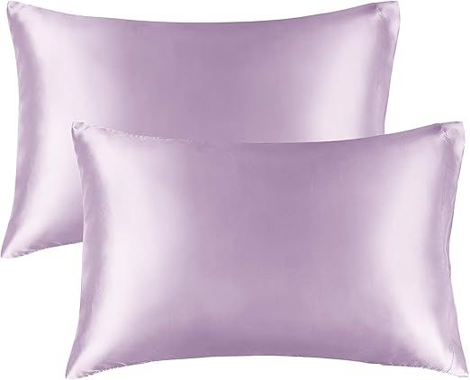 BEDELITE Satin Silk Pillowcase for Hair and Skin, Lavender Pillow Cases Standard Size Set of 2 Pa... | Amazon (US)