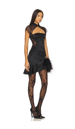 Lucy Lace Qi Pao Dress in Black | Revolve Clothing (Global)