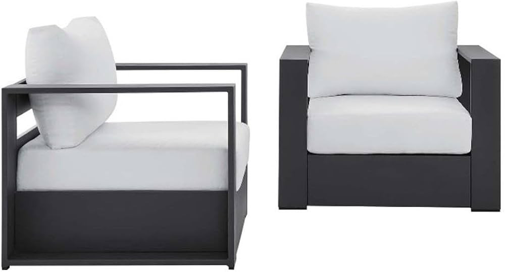 Modway Tahoe Aluminum 2-Piece Patio Set in Gray White | Amazon (CA)