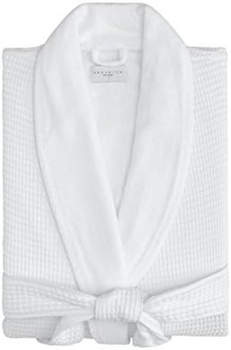 Kassatex Hotel Waffle Terry Robe, White, Small-Medium | Amazon (US)