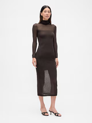 Sheer Turtleneck Maxi Sweater Dress | Gap (US)