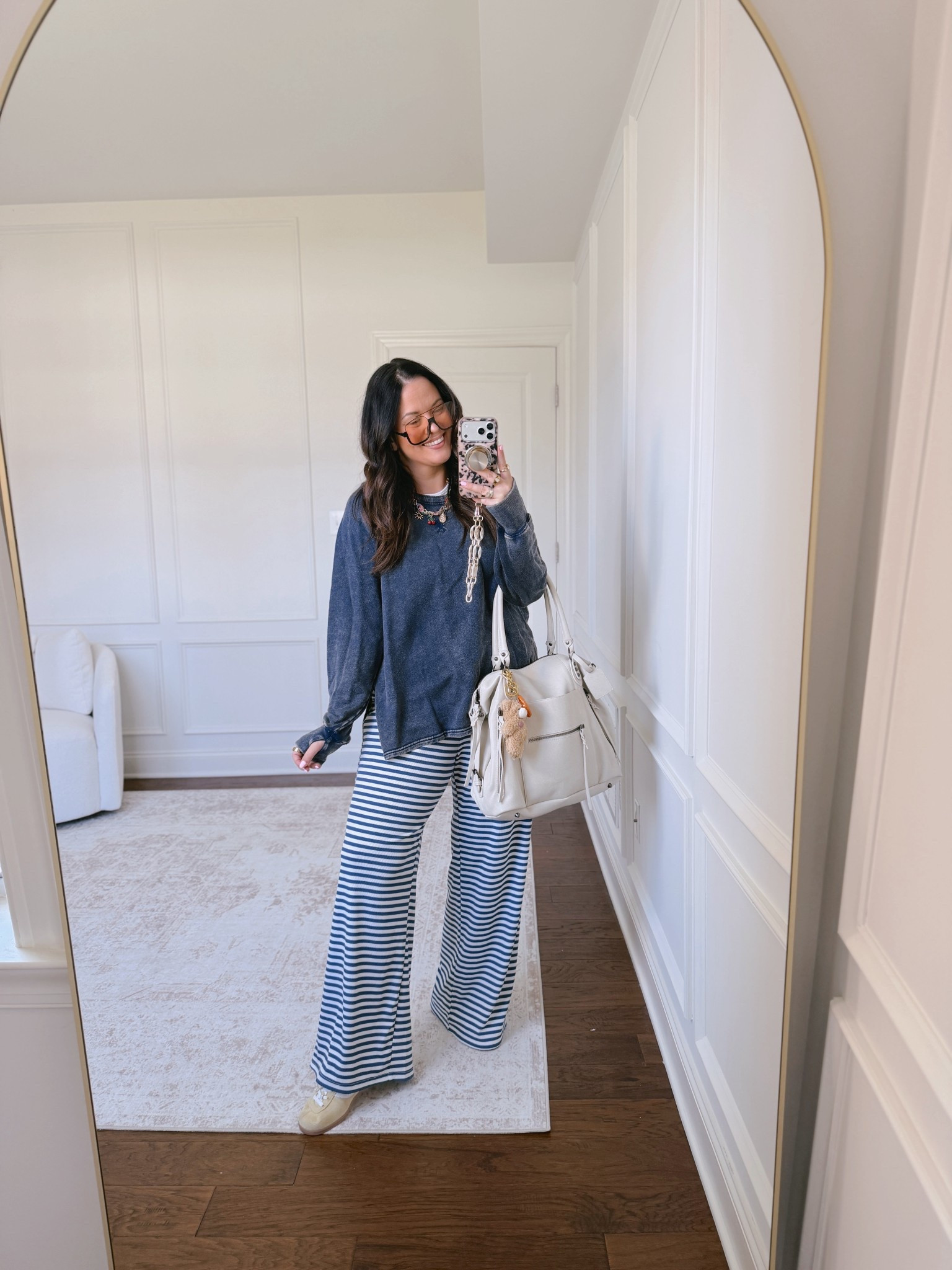 Obsessed with this weekend casual outfit.. perfect for a playground visit with a toddler! Wearing a large in the tops and an XL in the pants 

#LTKootd #LTKmomlife #LTKMidsize