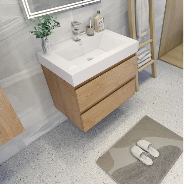 Carnisha 30" Wall-Mounted Single Bathroom Vanity Set | Wayfair North America