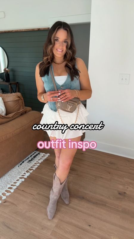 Country Concert Outfit Inspo 🎵🤍

I love this denim & white western look! I’ve been wearing this denim vest on repeat lately — so many ways to style it! Bonus points because this “skirt” is actually a SKORT 👏🏼 also wearing my favorite western boots! 

Tube Top — xs
Denim Vest — medium
Skort — small
*my bag is the grey color option! 

Also linked the shapewear thongs that I LOVE!! They’re the perfect smoothing underwear without feeling too tight or constricting! 

neutral outfit | Nashville outfit | Nashville style | western outfit | western fashion | cowgirl boots | winery outfit 



#LTKShoeCrush #LTKFindsUnder100 #LTKFindsUnder50