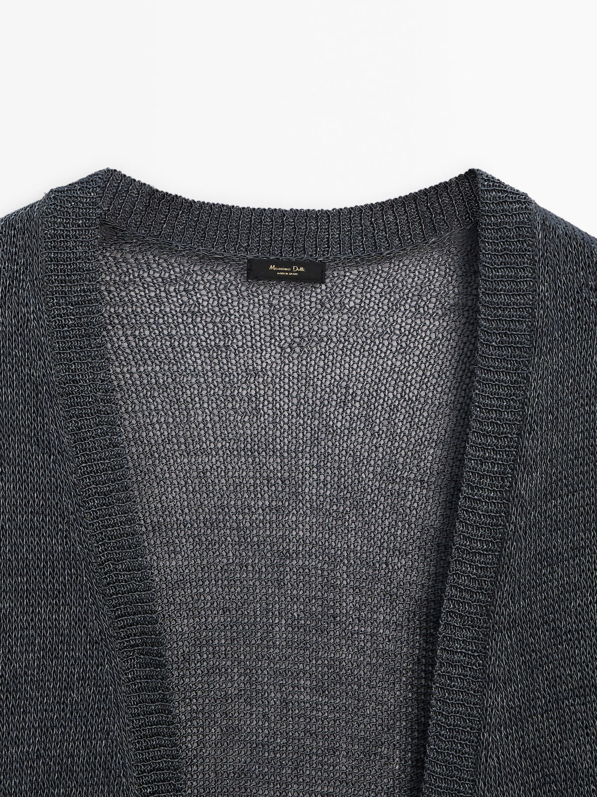 Long knit raffia cardigan | Massimo Dutti UK