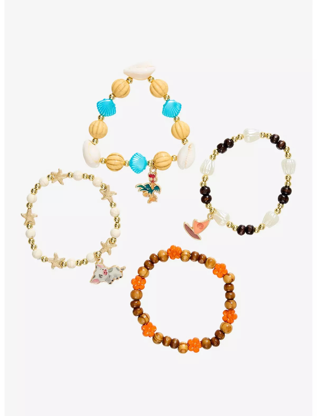 Disney Moana Character Shell Bead Bracelet Set | Hot Topic | Hot Topic