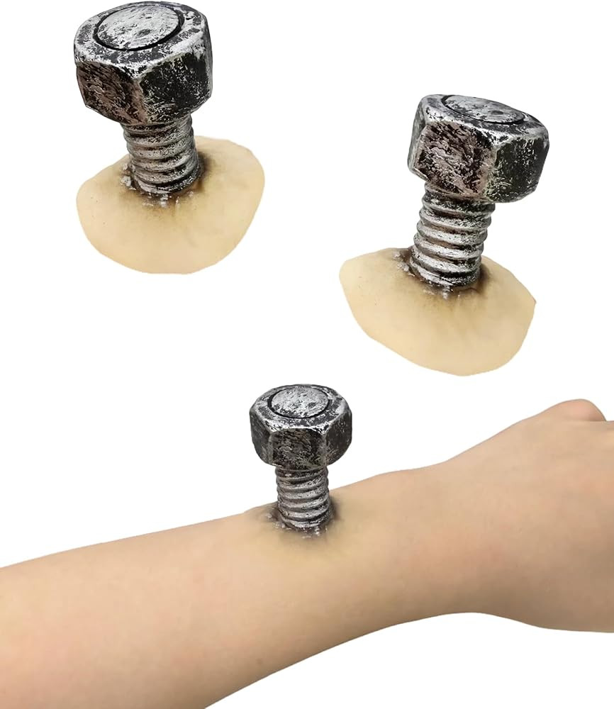 Libima 2 Pcs Halloween Sliver Neck Bolts Prosthetic and 10 Pieces Round Transparent Adhesive Set ... | Amazon (US)