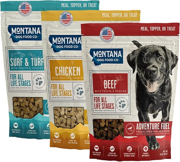 MONTANA DOG FOOD CO Adventure Fuel Freeze-Dried Raw Grain-Free Dog Food: 3 Pack- 16 oz | Amazon (US)