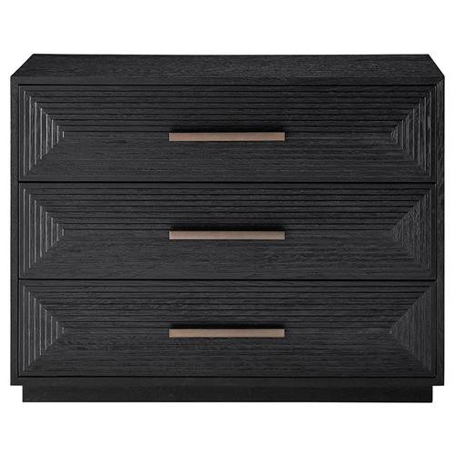 James Modern Classic Black Wood 3 Drawer Dresser | Kathy Kuo Home