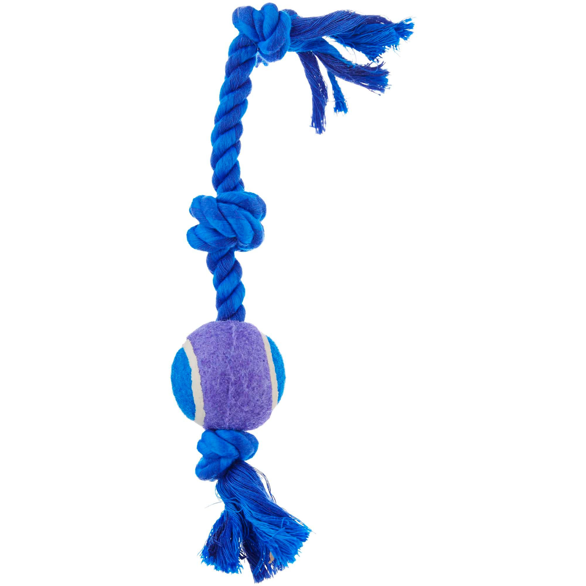 Leaps & Bounds Toss and Tug Tennis Ball and Triple Knot Dog Toy, 6.5" | PETCO Animal Supplies