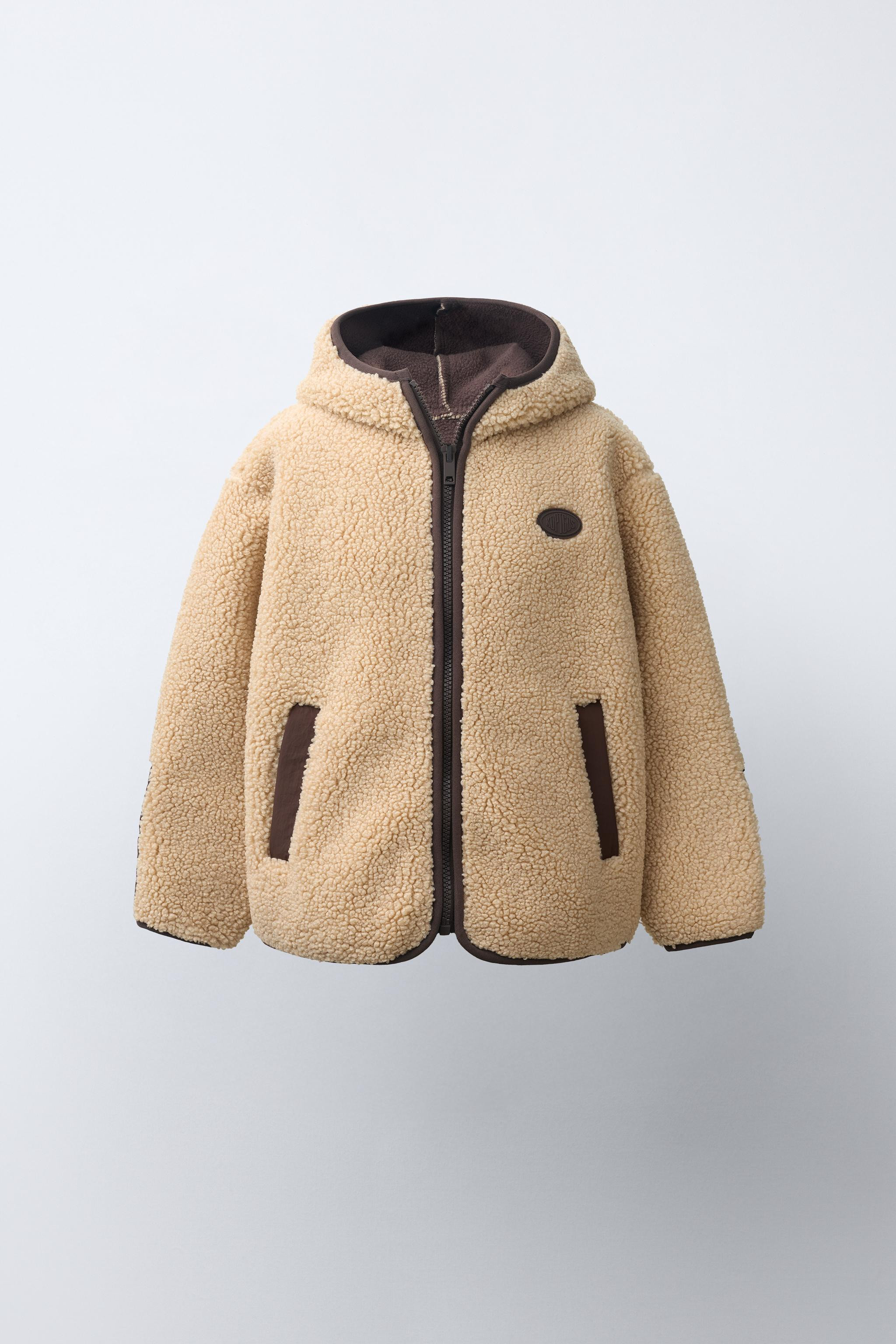 HOODED FAUX SHEARLING JACKET | Zara US