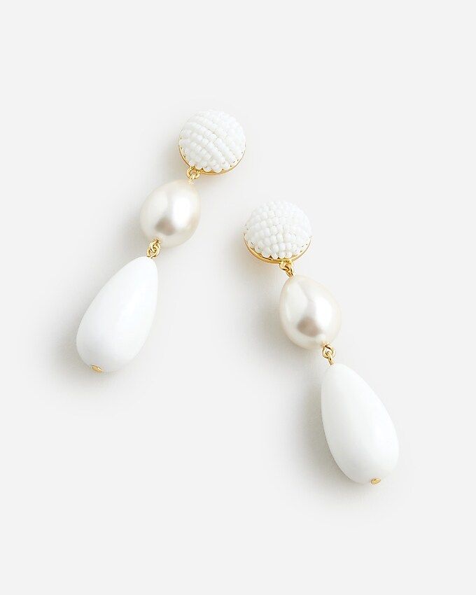 Bead and pearl drop earrings | J.Crew US