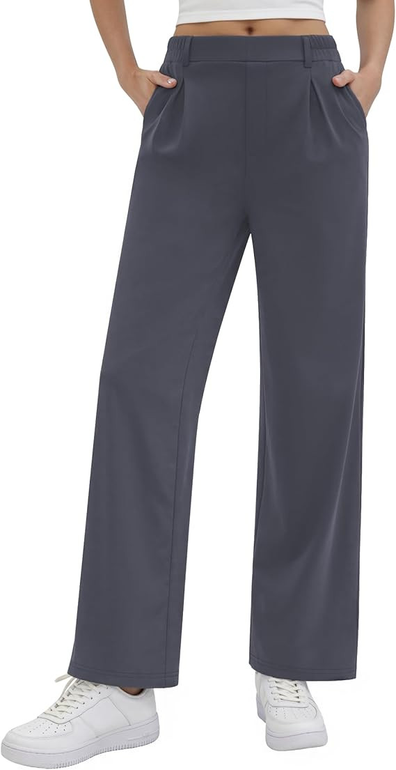 Womens Wide Leg Pants Stretchy Work Dress Pants Business Casual Slacks Pleated Front Outfits Trou... | Amazon (US)