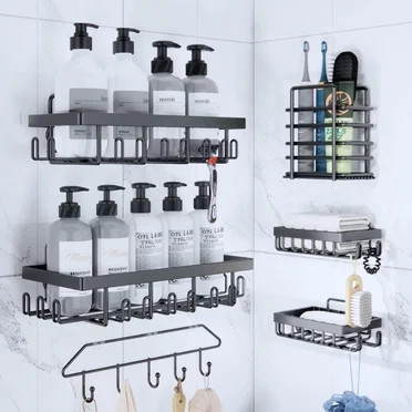 Shower Caddy Suction Cup,Detachable Bathroom Shower Organizer for Bathroom Storage, Wall Mounted ... | Walmart (US)