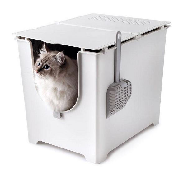Modkat Flip Front-Entry Litter Box with Scoop and Reusable Liner, White | Target