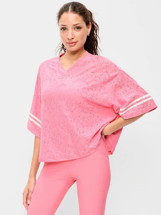 Oversized Cropped Football T-Shirt | Old Navy (US)