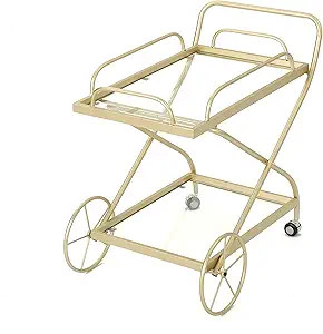 Christopher Knight Home Patty Indoor Traditional Iron and Glass Bar Cart, Gold, | Amazon (US)
