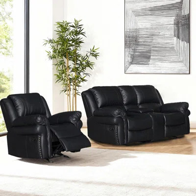 Reclining Chair & Dual - Recline Loveseat Set – Riveted Harmony For Flexible Comfort | Wayfair North America