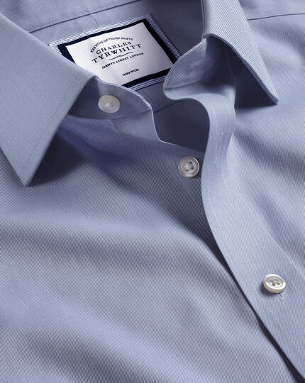 Non-Iron Twill Shirt - Indigo Blue | Charles Tyrwhitt