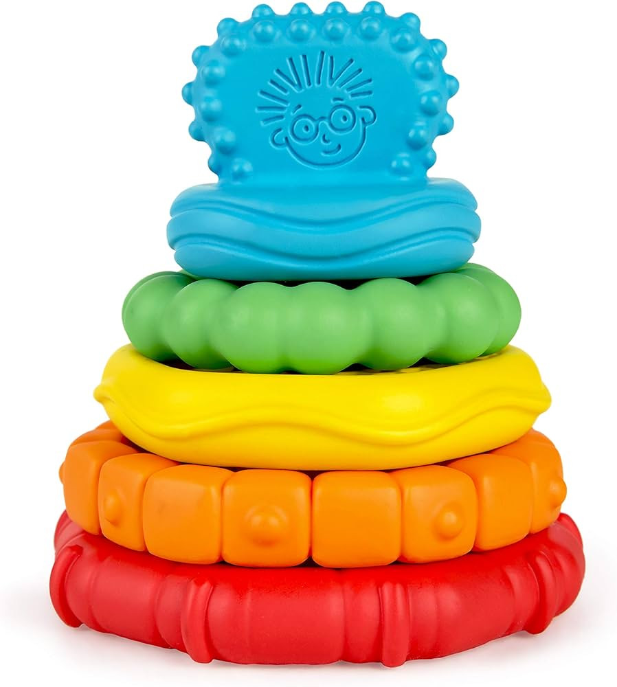 Baby Einstein Stack & Teethe Multi-Textured Easy-to-Grasp 5-Piece Teether Toy Set, Ages 3 Months ... | Amazon (US)