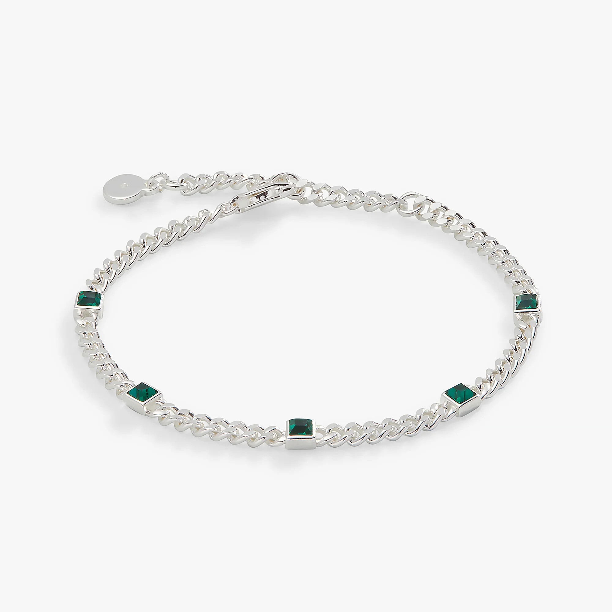 Emerald Curb Chain Bracelet, May Birthstone | Alex and Ani