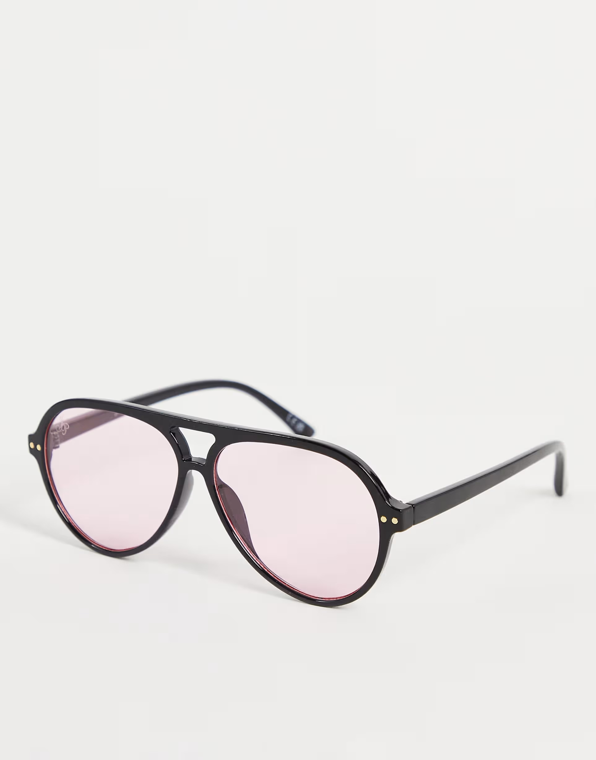 Jeepers Peepers oversized aviator sunglasses in black with pink lens | ASOS (Global)
