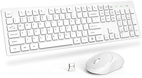 Wireless Keyboard and Mouse, Trueque Silent 2.4GHz Cordless Full Size USB Keyboard Mouse Combo, L... | Amazon (US)