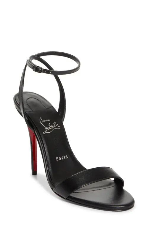 Christian Louboutin Miss Z Ankle Strap Sandal in Black/Black at Nordstrom, Size 9.5Us | Nordstrom