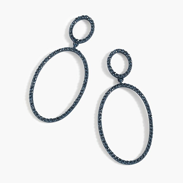 Pave double oval earrings | J. Crew US