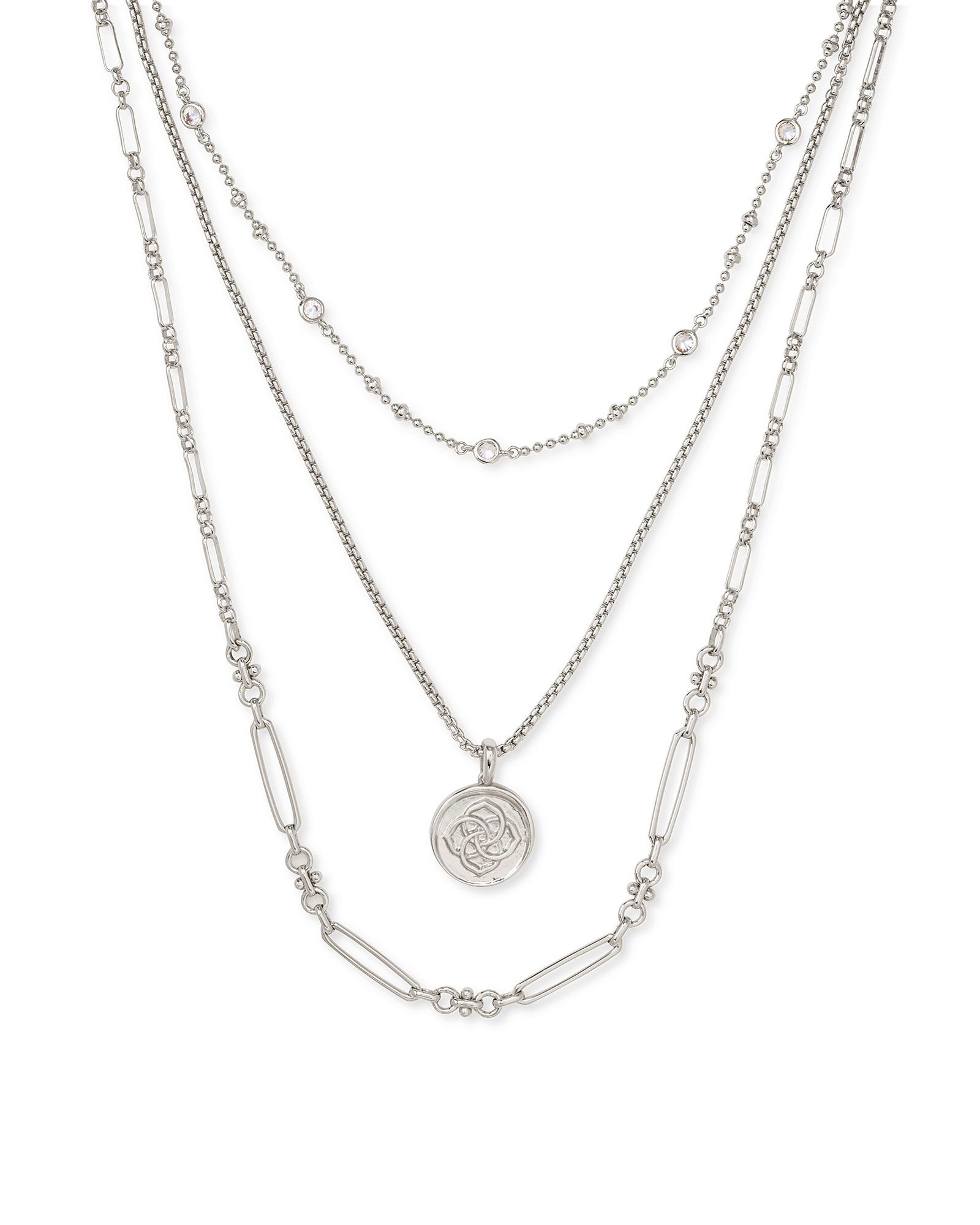 Medallion Coin Multi Strand Necklace in Silver | Kendra Scott | Kendra Scott