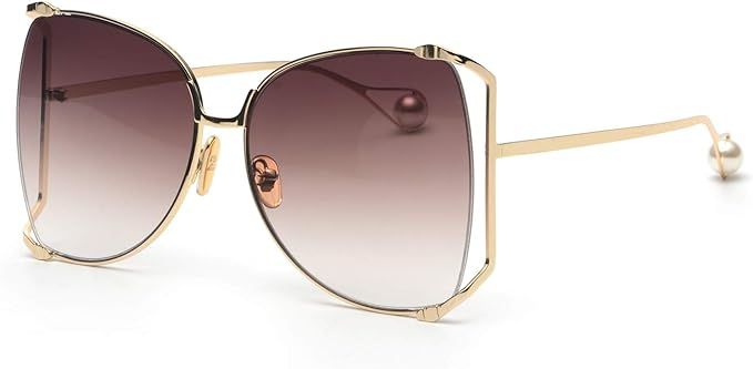 FAGUMA Oversized Semi Rimless Sunglasses For Women | Amazon (US)