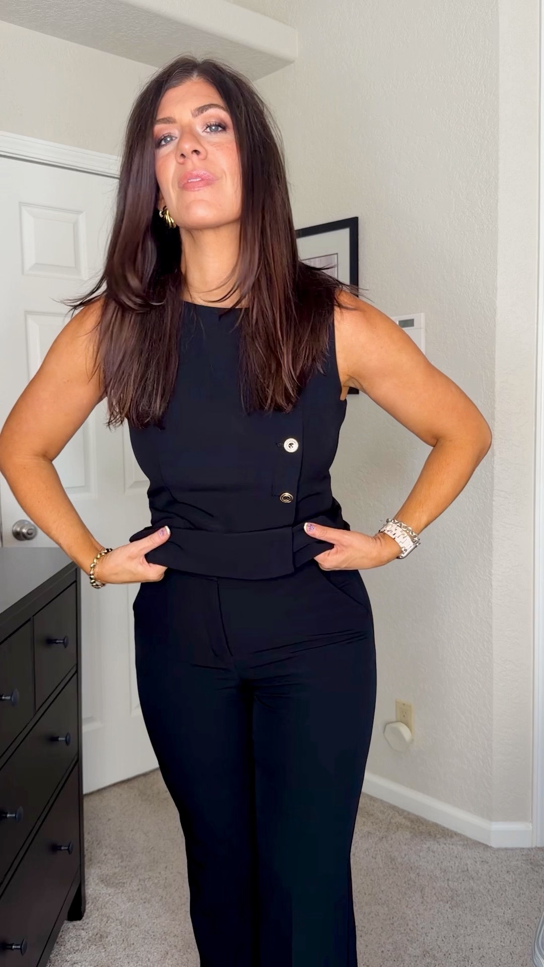 New in from @express Love the flared leg and the return of the work top! 
In a medium top and 10 (long) bottoms 
#expresspartner

#LTKMidsize #LTKTall #LTKWorkwear