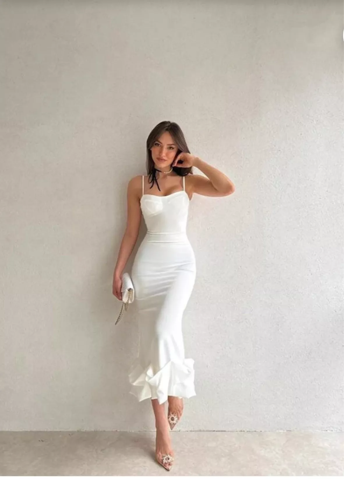 white dress for engagement pics brittanybekas on LTK The fitted bodice and gentle waist shaping create a graceful silhouette Houston Area Wedding Boutique |