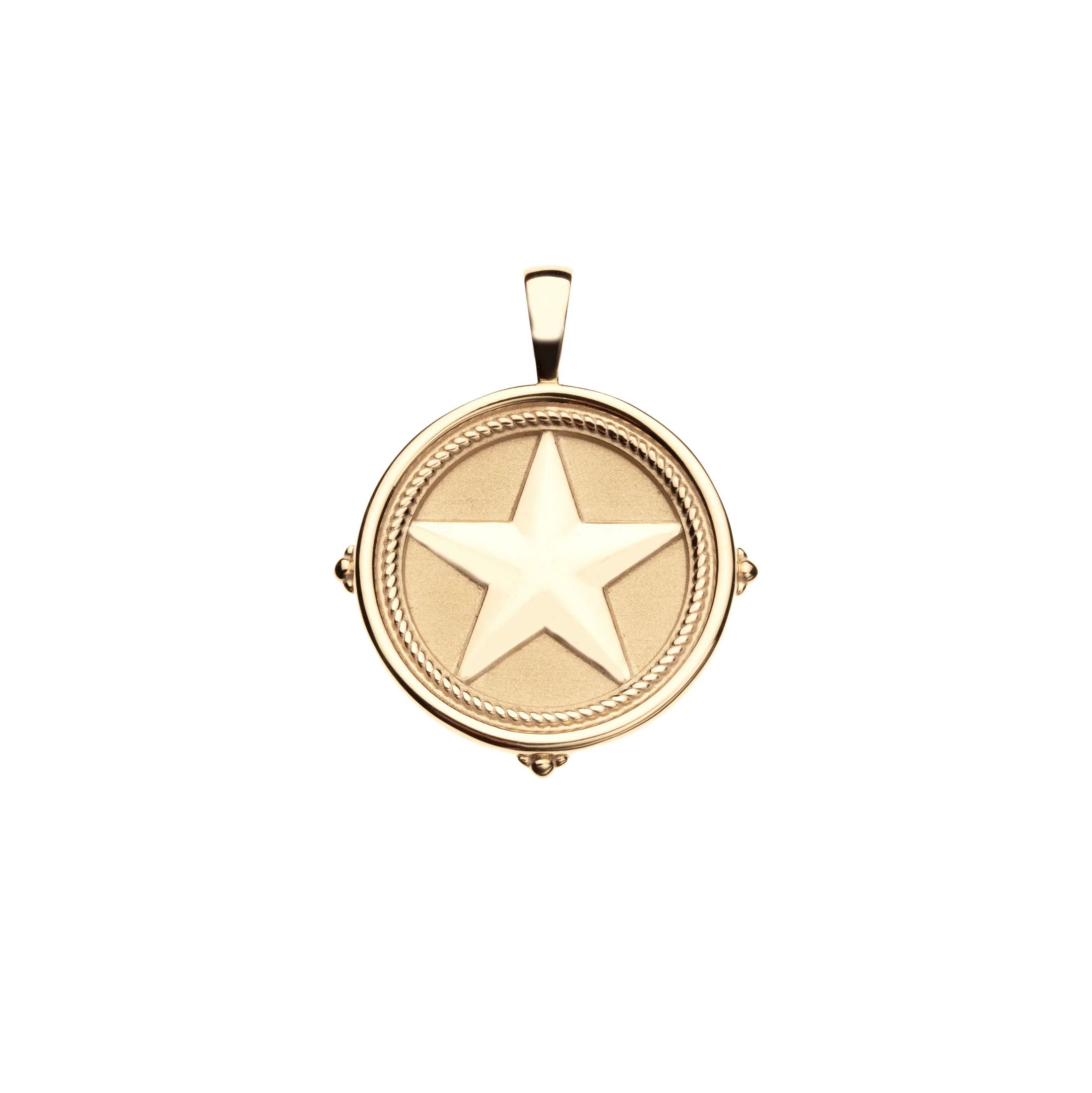 TEXAS JW Small Pendant Coin in Solid Gold | Jane Win
