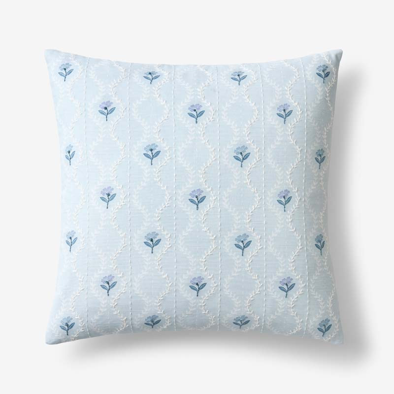 Tira Mini Floral Decorative Square Pillow Cover - Mini Floral Blue, 20 in. x 20 in. | The Company Store