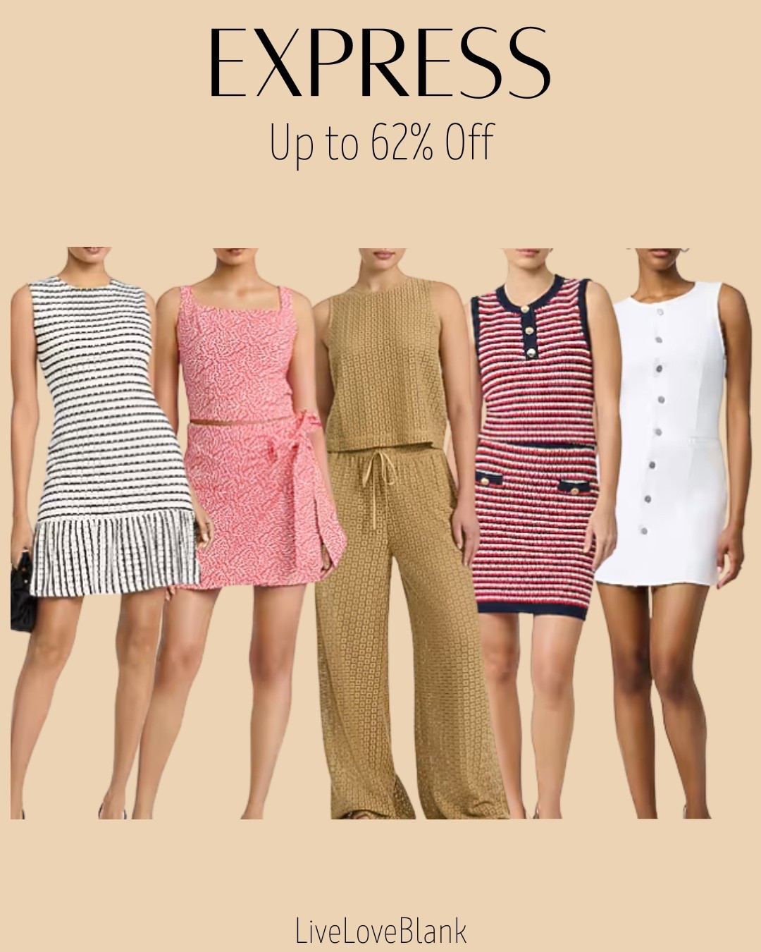 Express sale up to 60% off
Summer sets 
Vacation outfits 
Outfits for her

#LTKSaleAlert #LTKOver40 #LTKSeasonal
