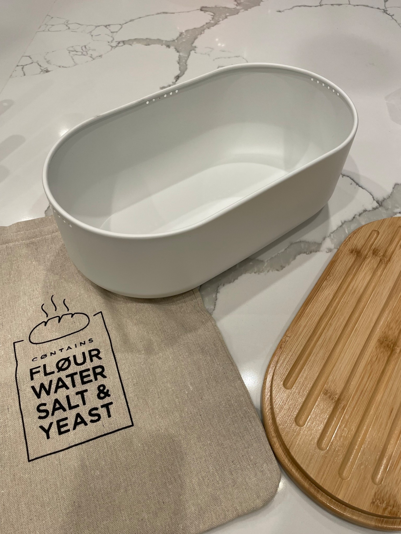 Bread Box: bamboo cutting board lid, steel box, ventilation, bread bag

#LTKHome #LTKdayinmylife #LTKfoodie