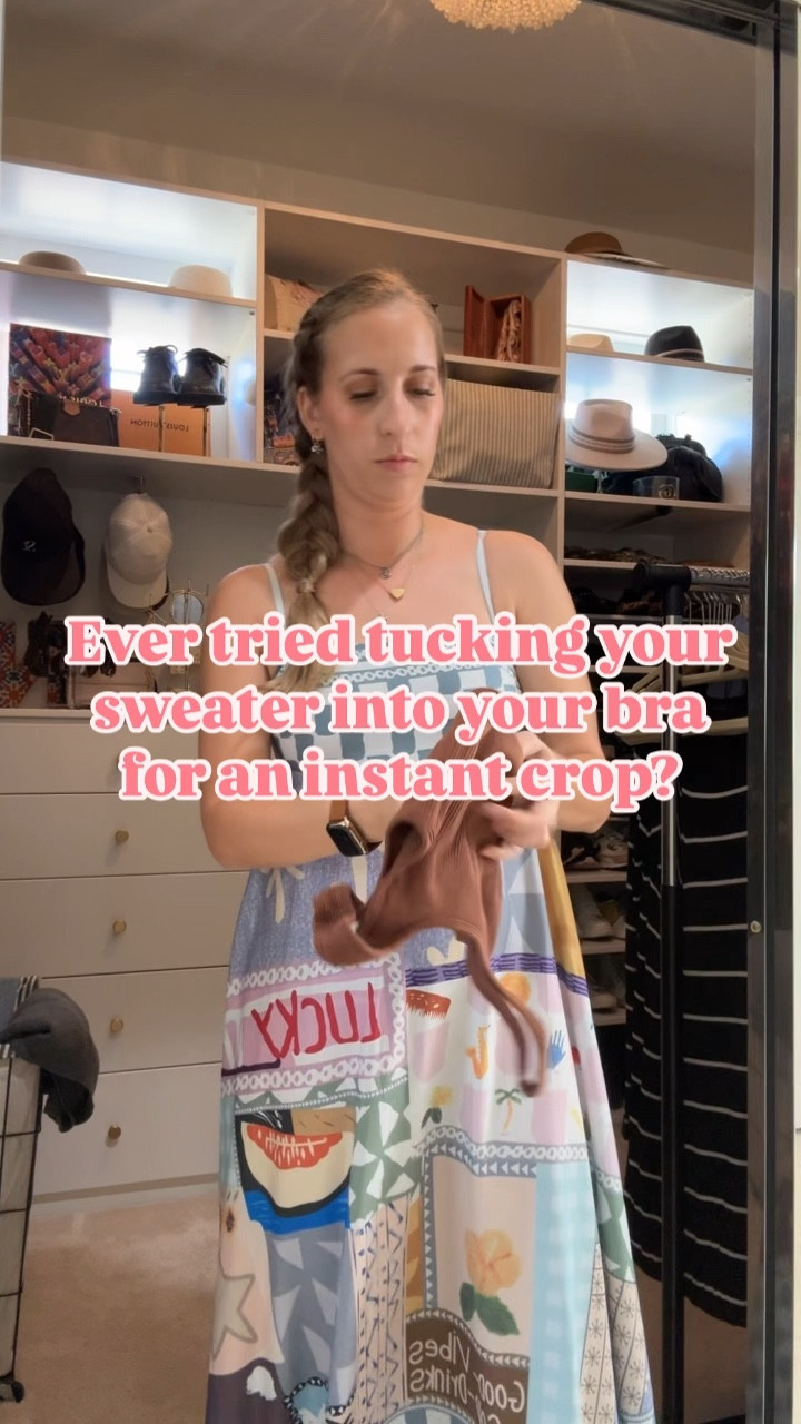 Ever tried tucking your sweater into your bra for an instant crop? ✨

This simple fashion hack instantly transforms any oversized sweater into a trendy cropped look, perfect for pairing over dresses. What a great way to transition your dresses into fall.


#LTKFindsUnder50 #LTKSaleAlert #LTKStyleTip