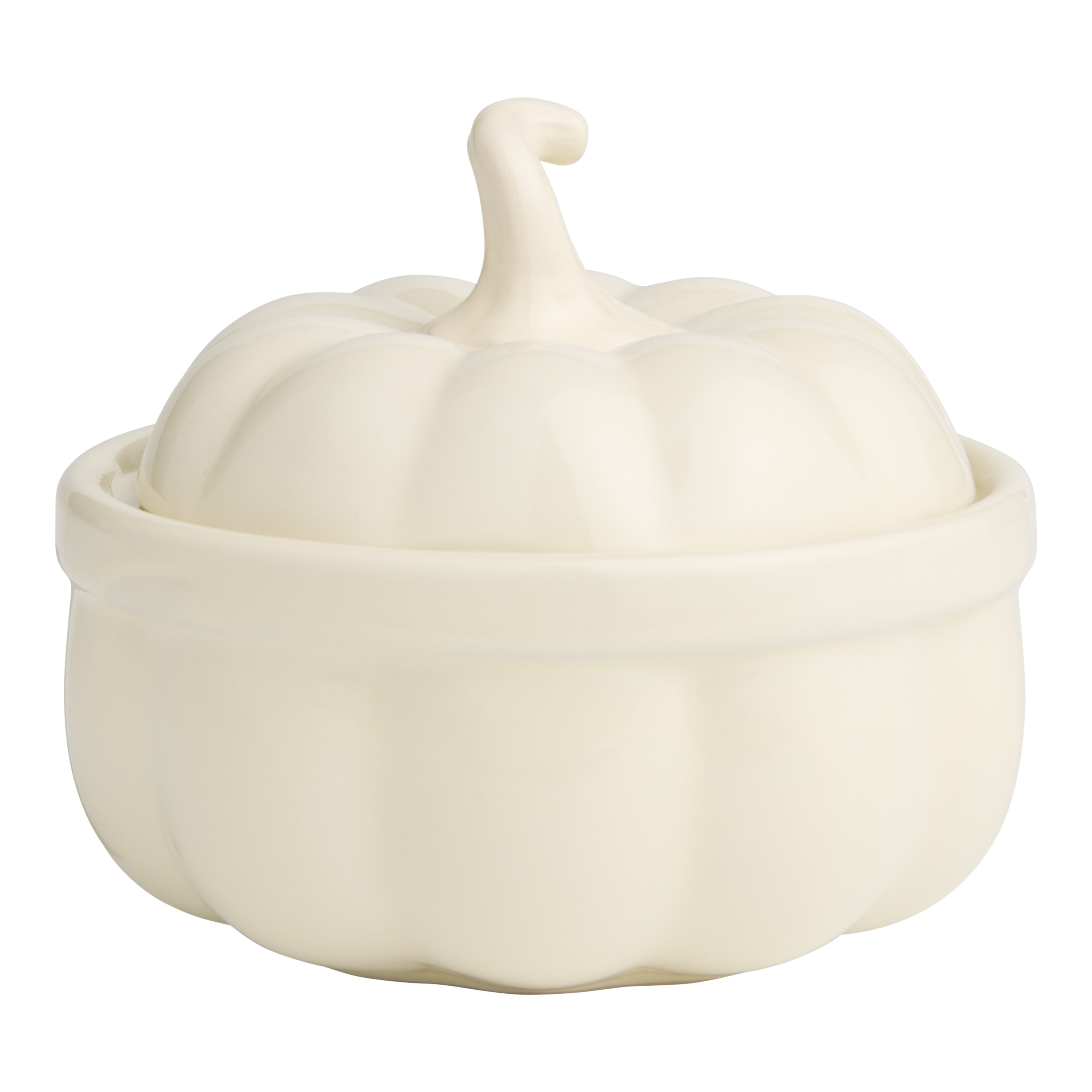 Mini Pumpkin Hand Painted Figural Baking Dish with Lid | World Market