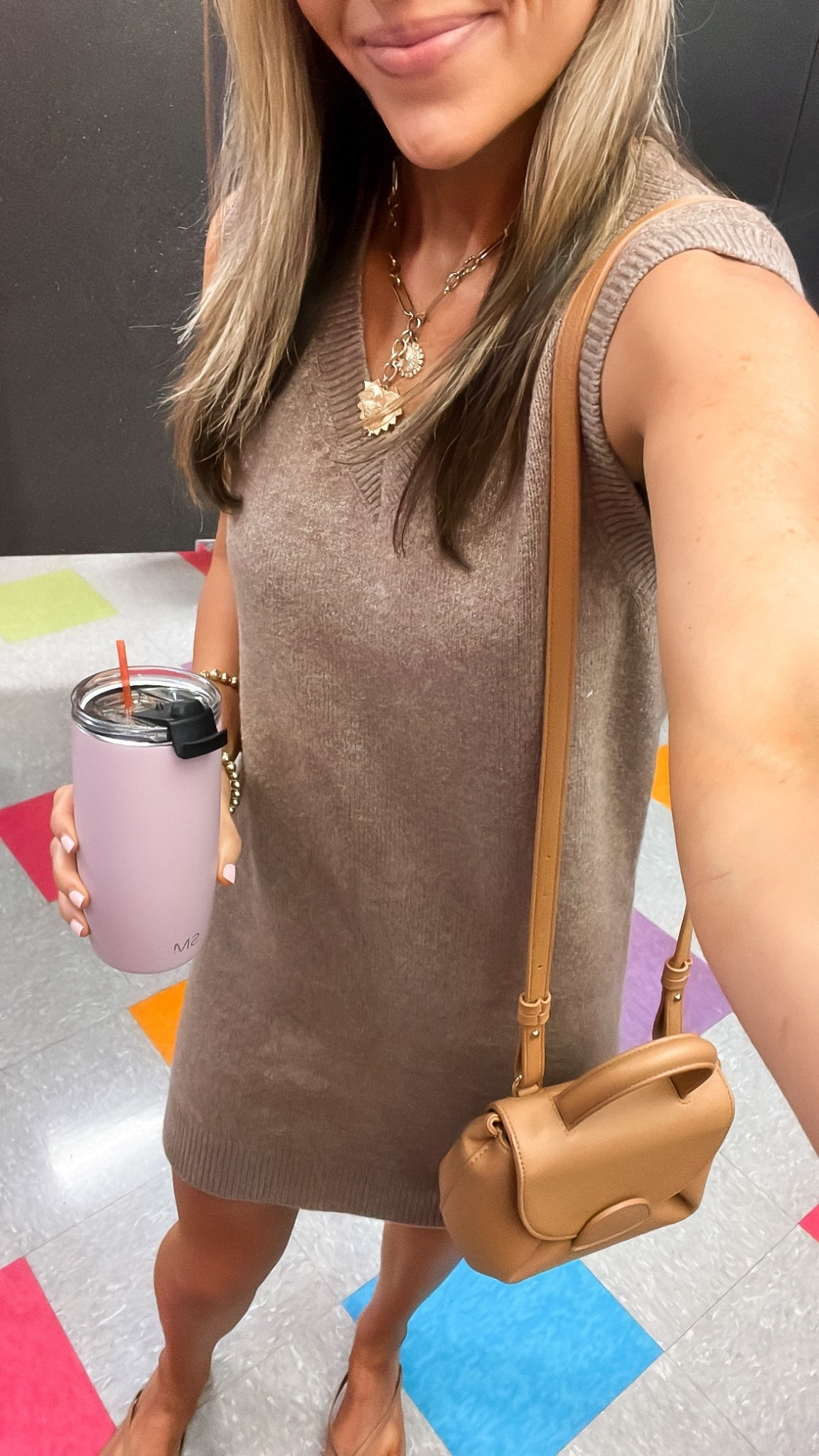 Today’s church outfit of the day! This dress is perfect for transitioning to early fall!! It’s adorable now worn with sandals & it will look great layered with a long sleeve white top under & boots 👢 
I’m wearing xs petite 

#LTKStyleTip #LTKPetite #LTKFindsUnder50