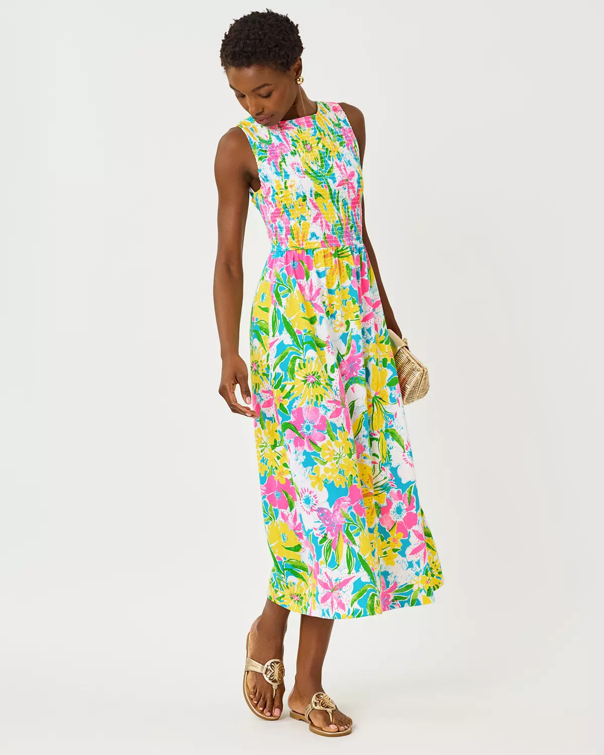 Finnley Smocked Midi Dress | Lilly Pulitzer