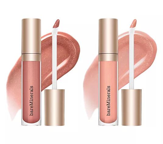 Make Your Selection: bareMinerals Gleam On Full Size Lip Gloss-Balm Duo | QVC