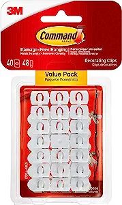 Command Small Decorating Clips, White, 40-Clips, 48-Strips, Decorate Damage-Free | Amazon (US)